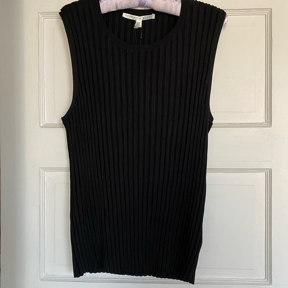 VERONICA BEARD ARALIA SLEEVELESS SHELL BLACK TOP NEW WITH TAGS XL - Picture 4 of 6